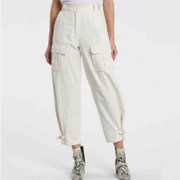 pistola Pants - Pistola Morgan Cargo High Rise‎ Pants in Cream - size 25